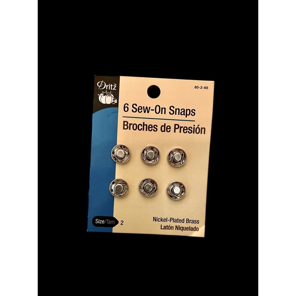Dritz 80-2-65 Nickel Sew-On Snaps-Size 2 - 6/Pac